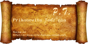 Prikosovits Teónia névjegykártya